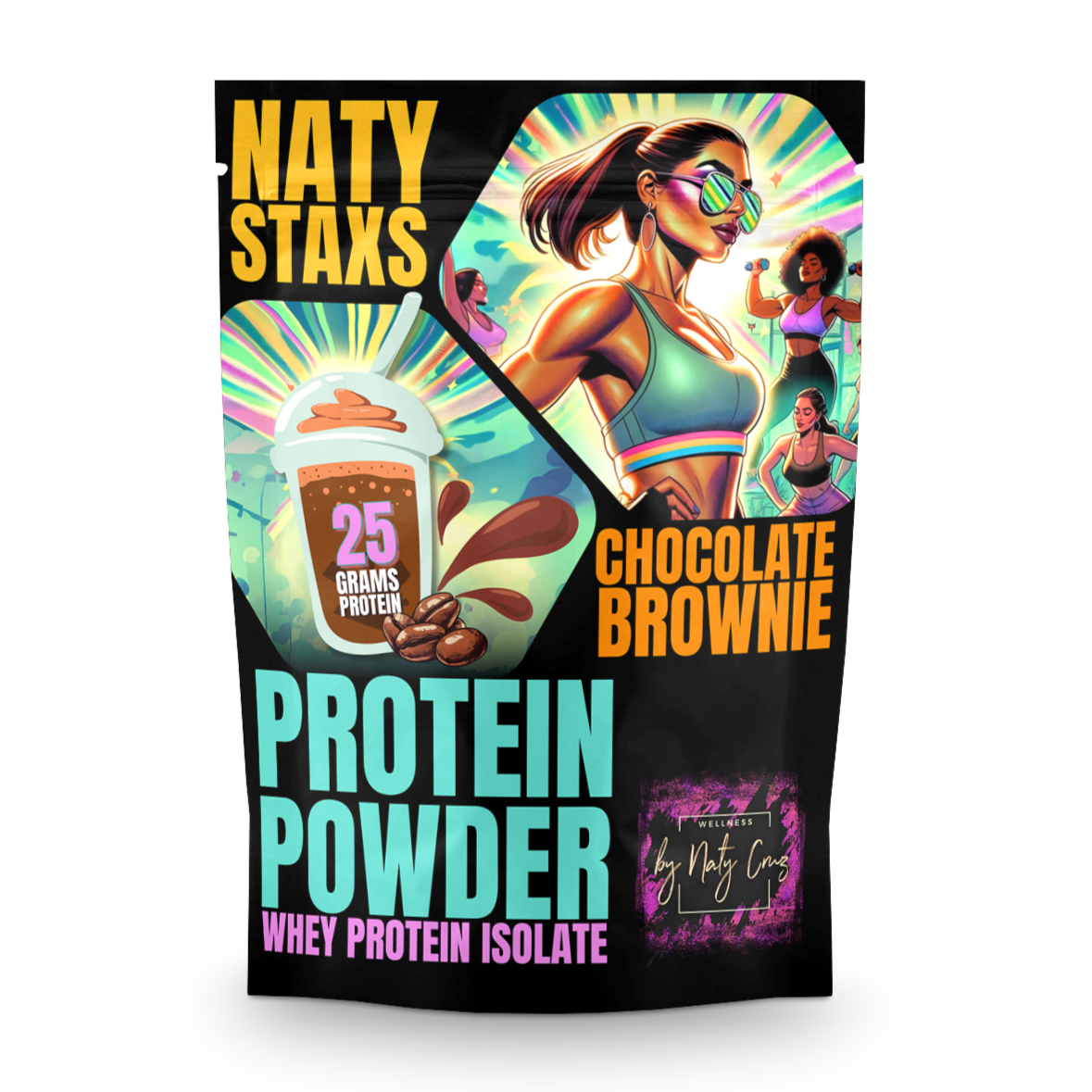 Naty Staxs - Chocolate Brownie Protein Powder - 12oz