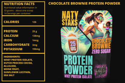 Naty Staxs - Chocolate Brownie Protein Powder - 12oz