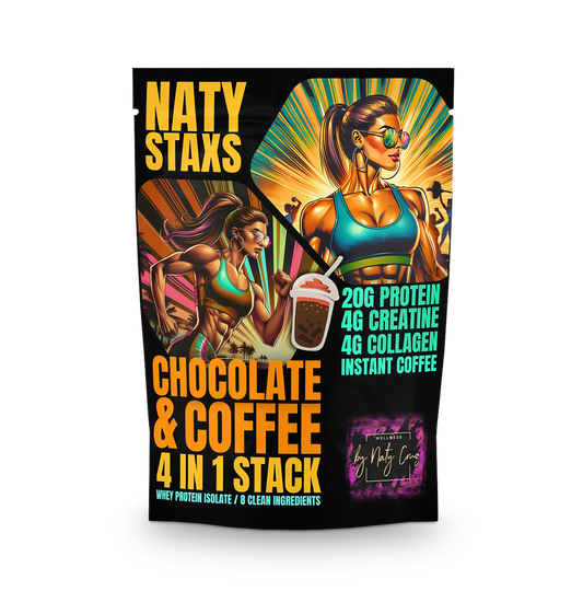 Naty Staxs - Fully Stax'd Coffee + Chocolate Protein Powder + Collagen + Creatine - 12 oz