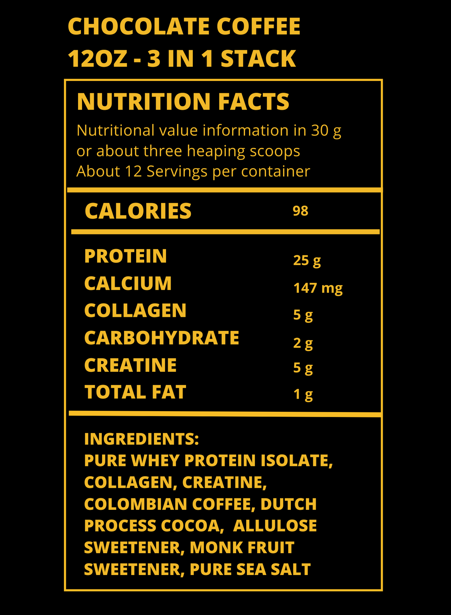 Naty Staxs - Fully Stax'd Chocolate Brownie Protein Powder + Collagen + Creatine - 12 oz