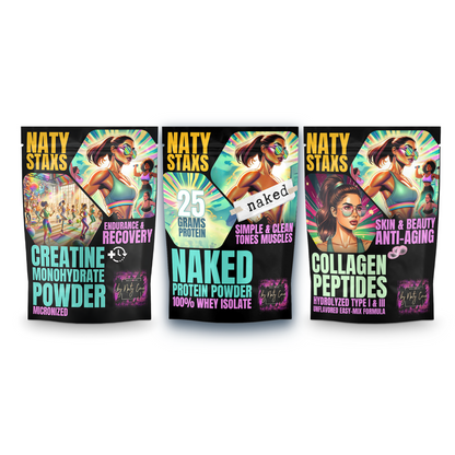 Full Naty Staxs Set - w/ Naked Protein - 12oz x 3