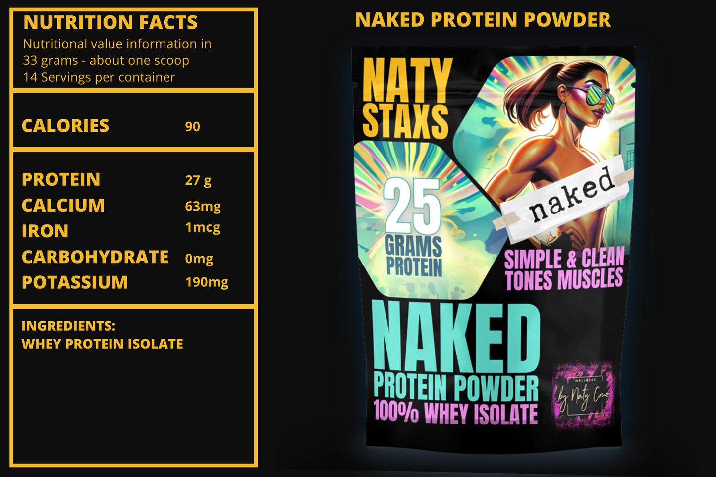 Naty Staxs - Naked Protein Powder - 12oz